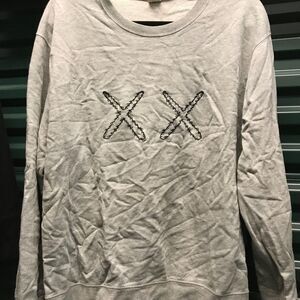 Kaws Men's Grey and White T-shirt